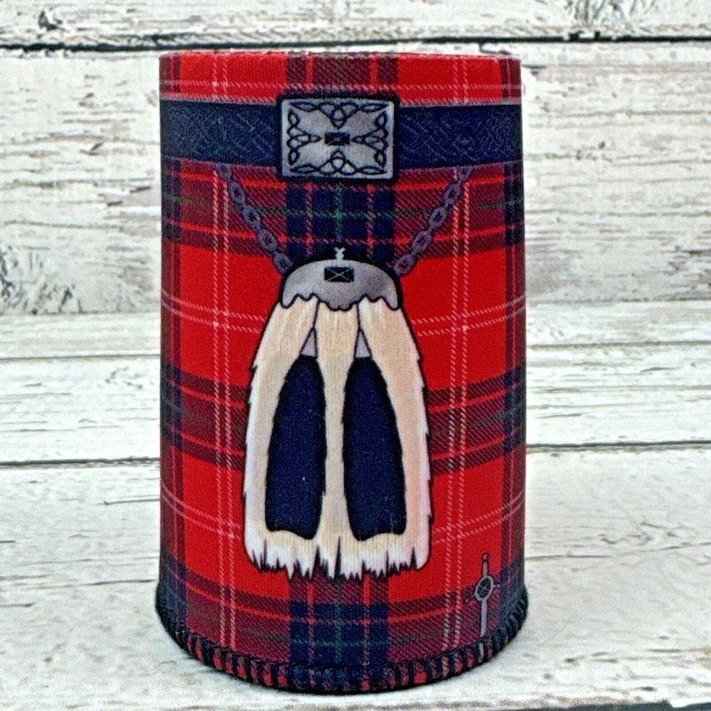 Scottish Tartan Plaid Kilt Design Can Cooler Beverage Insulator Holder‎ 🆕